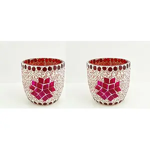 Glass Mosaic Candle Votive VOT-46X46-3inch (Pack of 2)