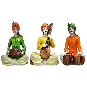 Villagers Musicians Men Polyresine Showpiece (27.89 cm x 22.81 cm x 18.29 cm Set of 3)