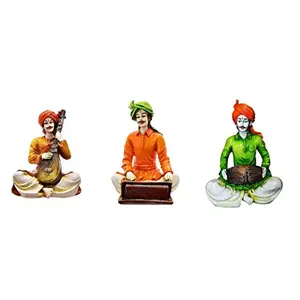 India Showpiece Set of 3 Rajasthani Playing Instruments/Decor/Gifting Option/Best for Office Decor