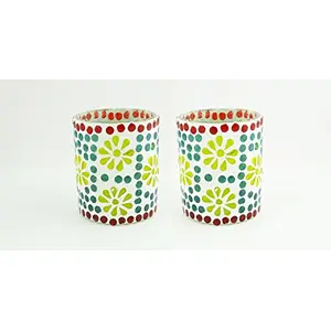 Glass Mosaic Candle Votive VOT-61X61-4inch (Pack of 2)