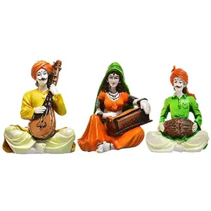 India Polyresine Set of Dholak Harmony & Veena Showpiece