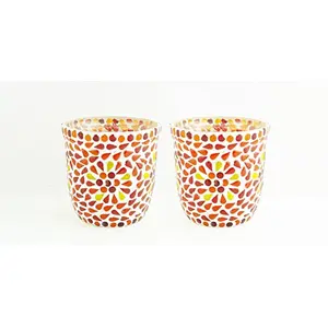 Glass Mosaic Candle Votive VOT-69X69-4inch (Pack of 2)