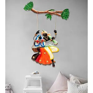 Sanskritikk Radha Krishna Swing Iron Wall Hanging (50.8 cm x 10.16 cm x 76.2 cm)