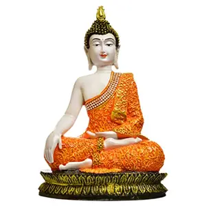 India Meditating Buddha Showpiece - Orange