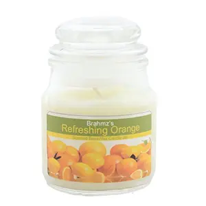 Bees Wax Candle Jar Decorative Candles Diwali Candles Fragrance Candles-Orange -75gms
