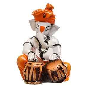 India Polyresine Ganesha Playing Tabla Idol