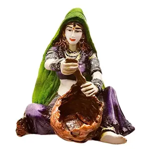 India Lady with Tokri (Best for Home Decoration/Office Decoration)