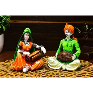 India Traditions of Rajasthani : Set of 2 Musicians Couples