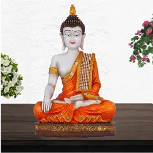 Meditating Buddha Polyresine Showpiece (20.32 cm x 15.24 cm x 30.48 cm)