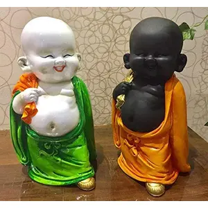 India Laughing Small Buddha Showpiece - Set of 2