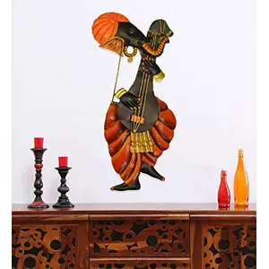 India Ganesha Playing Veena (Red & Black)