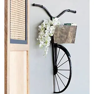 India Wrought Iron Handcrafted Decorated Cycle Wall Hanging I Book Shelf I Balcony Dcor I Door Hanging I Wall Hanging