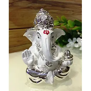 India 999 Silver Ganesha Idol/Car Dashboard Ganesha/Best for Gifting Option