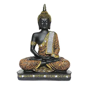 Sitting Buddha Polyresine Showpiece (28.6 cm x 15.01 cm x 3.99 cm)