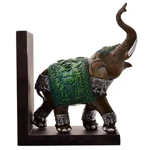 India Handcrafted Resine Green Elephant Sculpture | Showpiece for Home Dcor and Office