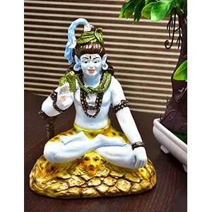 India Handcrafted Lord Shiva Idol Showpiece I Best for Home Decor I Best for Office Gifts I Mandir Decoration