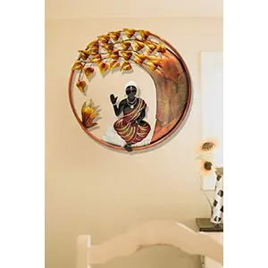 India Wrought Iron Elegant Sitting Buddha Wall Hanging Showpiece I Sitting Buddha I Buddha Wall Hanging I for Home Decor
