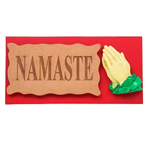 Wooden Handcrafted Decorative Welcome Namaste Wall Hanging Plate for Home Decor and Living Room.