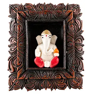 India Decorative Polyresine Handicrafted Wall Hanging Ganesha Frame for Home Decor and Office.