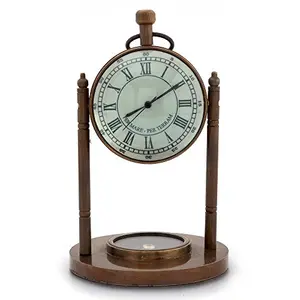 Little India Antique Clock and Compass Handicraft (Brass)