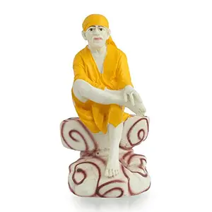 India Sai Baba Idols for Car Dashboard | Saibaba Statue White for Home Decor