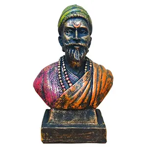 India Handcrafted Polyresin The Great Maratha Warrior-King ChhatraPati Shivaji Maharaj Sculpture | Showpiece for Decoration Items for Home - Special Shiv Jayanti Gift Purpose.
