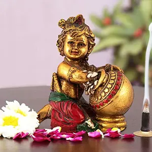 India Handcrafted Makhanchor Krishna Idol Murti | Makhan Balgopal Krishna Murti