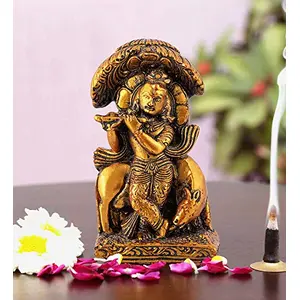 India Handcrafted Krishna Murti for Home Temple | Lord Krishna Idol for Home and Car Dashboard