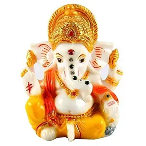India Lord Ganesha ji Ganesh Ganpati Car Dashboard Idol Figurine | Car Dashboard Decorative Showpiece | Figurines and Idols for Car Decoration | Showpieces for Dcor