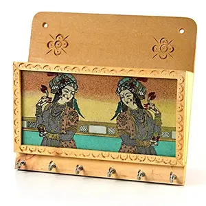 Little India Gemstone Painting Magazine Keychain Holder (BrownHCF116)