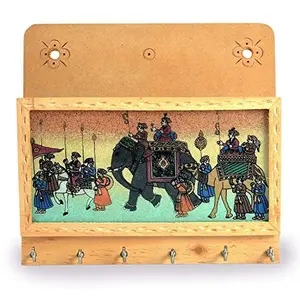 Little India Gemstone Painted Keys Letter Holder Handicraft (BrownHCF104)