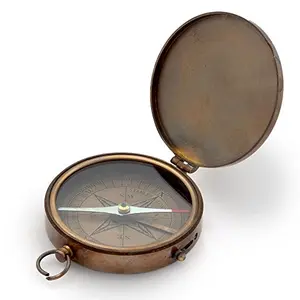 Little India Pure Brass Direction Finder Traveller Compass (218 Silver)