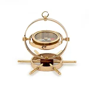 Real Brass Spinning Golden Compass Brown Wheel (337 Brown)