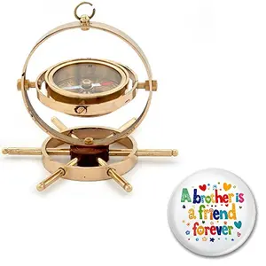 Real Brass Spinning Compass Wheel (7.62 cm x 7.62 cm)