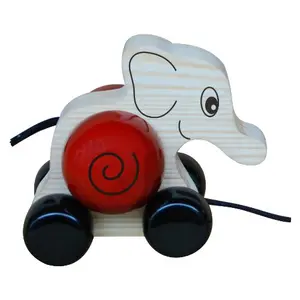 Handcrafted Wooden Pull Toy - Elifa Red