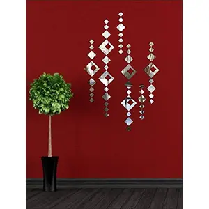 Exclusive Offer - {Get (pack of 10) 3D butterfly wall sticker with every order} - DIAMONDS SILVER (Pack of 50) 3D aCryliC stiCker 3D aCryliC stiCkers for wall 3D mirror wall stiCkers 3D aCryliC wall stiCker 3D deCorative stiCkers 3D aCryliC home wall deCo