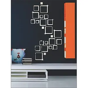 (Pack of 10) 3D Butterfly Acrylic Wall Sticker - Square Silver (2 Set of Pack of 12)
