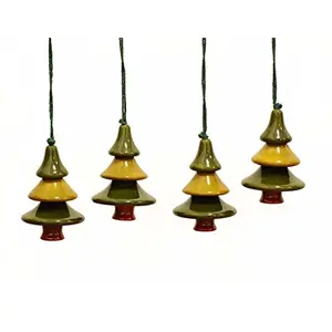 Handcrafted Wooden Christmas Decor : Pine (Set of 4)