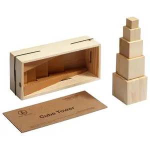 Handcrafted Wooden Sensorial Material : Cube Tower