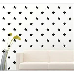 Exclusive Offer - {Get (pack of 10) 3D butterfly wall sticker with every order} - Stars Black (Pack of 50) 3D aCryliC stiCker 3D aCryliC stiCkers for wall 3D mirror wall stiCkers 3D aCryliC wall stiCker 3D deCorative stiCkers 3D aCryliC home wall deCor 3D