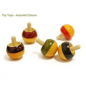 Handcrafted Wooden Spinning Top (Multicolour)