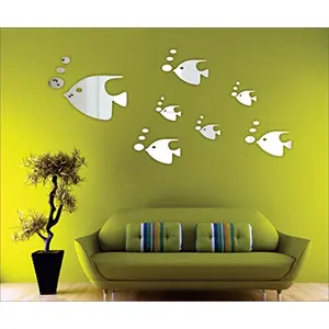 Acrylic 3D Butterfly Wall Sticker (Silver) - Pack of 10