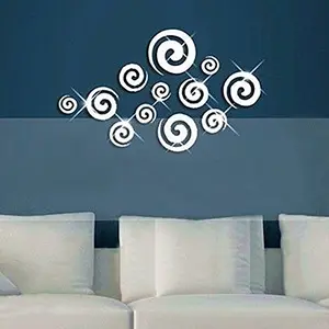 Exclusive Offer - {Get (pack of 10) 3D butterfly wall sticker with every order} - Rings Silver (Pack of 12) 3D aCryliC stiCker 3D aCryliC stiCkers for wall 3D mirror wall stiCkers 3D aCryliC wall stiCker 3D deCorative stiCkers 3D aCryliC home wall deCor 3