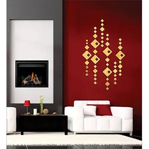 Exclusive Offer - {Get (pack of 10) 3D butterfly wall sticker with every order} - DIAMONDS GOLDEN (Pack of 50) 3D aCryliC stiCker 3D aCryliC stiCkers for wall 3D mirror wall stiCkers 3D aCryliC wall stiCker 3D deCorative stiCkers 3D aCryliC home wall deCo