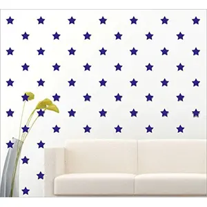 Exclusive Offer - {Get (pack of 10) 3D butterfly wall sticker with every order} - Stars Blue (Pack of 50) 3D aCryliC stiCker 3D aCryliC stiCkers for wall 3D mirror wall stiCkers 3D aCryliC wall stiCker 3D deCorative stiCkers 3D aCryliC home wall deCor 3D