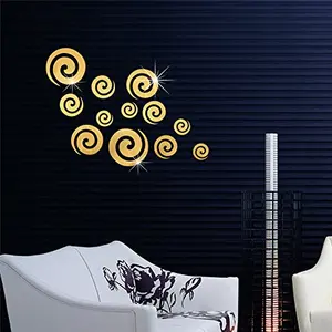 Exclusive Offer - {Get (pack of 10) 3D butterfly wall sticker with every order} - Rings Golden (Pack of 12) 3D aCryliC stiCker 3D aCryliC stiCkers for wall 3D mirror wall stiCkers 3D aCryliC wall stiCker 3D deCorative stiCkers 3D aCryliC home wall deCor 3