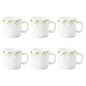Green Hub Opalware Mug Set 6-Pieces White