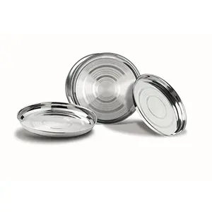 Anjali Stainless Steel Silver Plate Set 4 Pieces