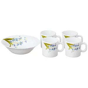 Lavender Opalware Snack Set 5-Pieces White