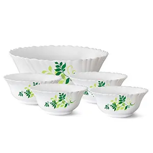 Fern Opalware Pudding Set 5-Pieces White